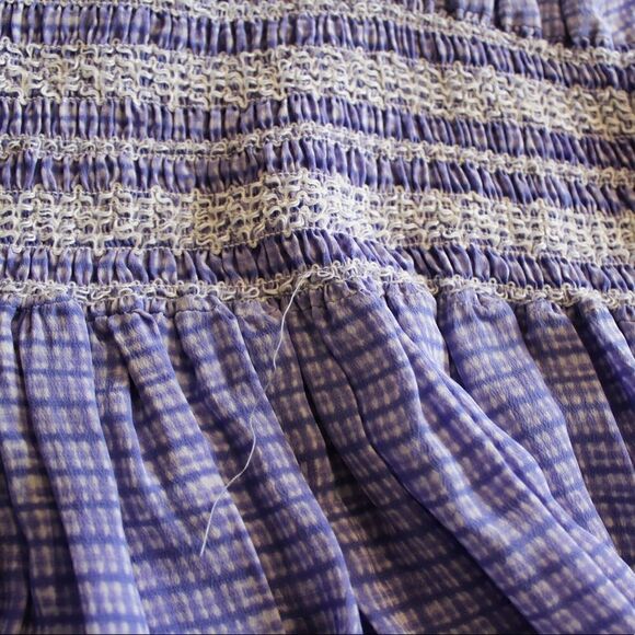 Thakoon Addition Silk Cinched Sheer Tunic/Dress in Blue/Purple Check Plaid - Picture 10 of 11